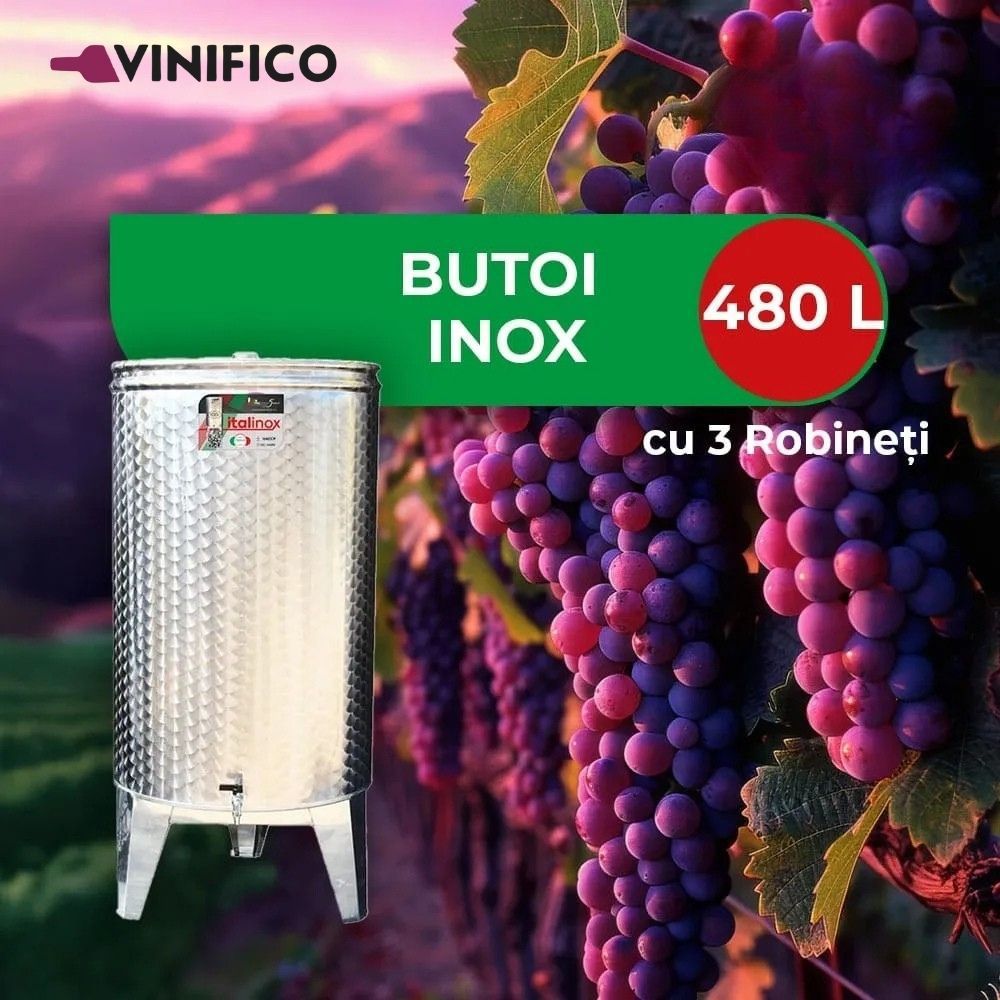 Butoi de Inox pentru vin 480 L (3 robineți)